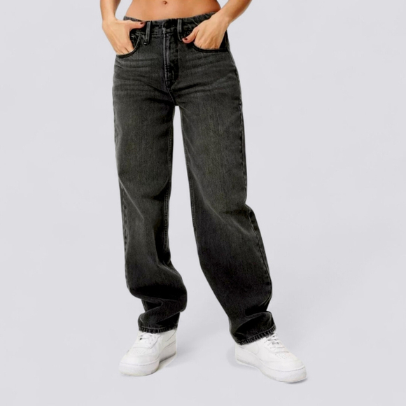 Good American Denim - Good American Good ‘90s Jeans Relaxed Fit Vintage Black Denim Women’s Sz 6 / 28
